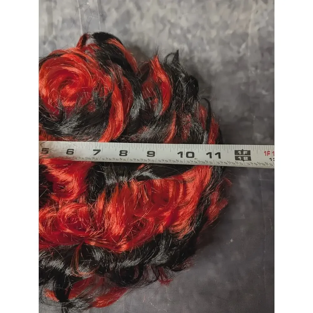 Black & Red Wig Halloween Unisex Costume Accessory Curly